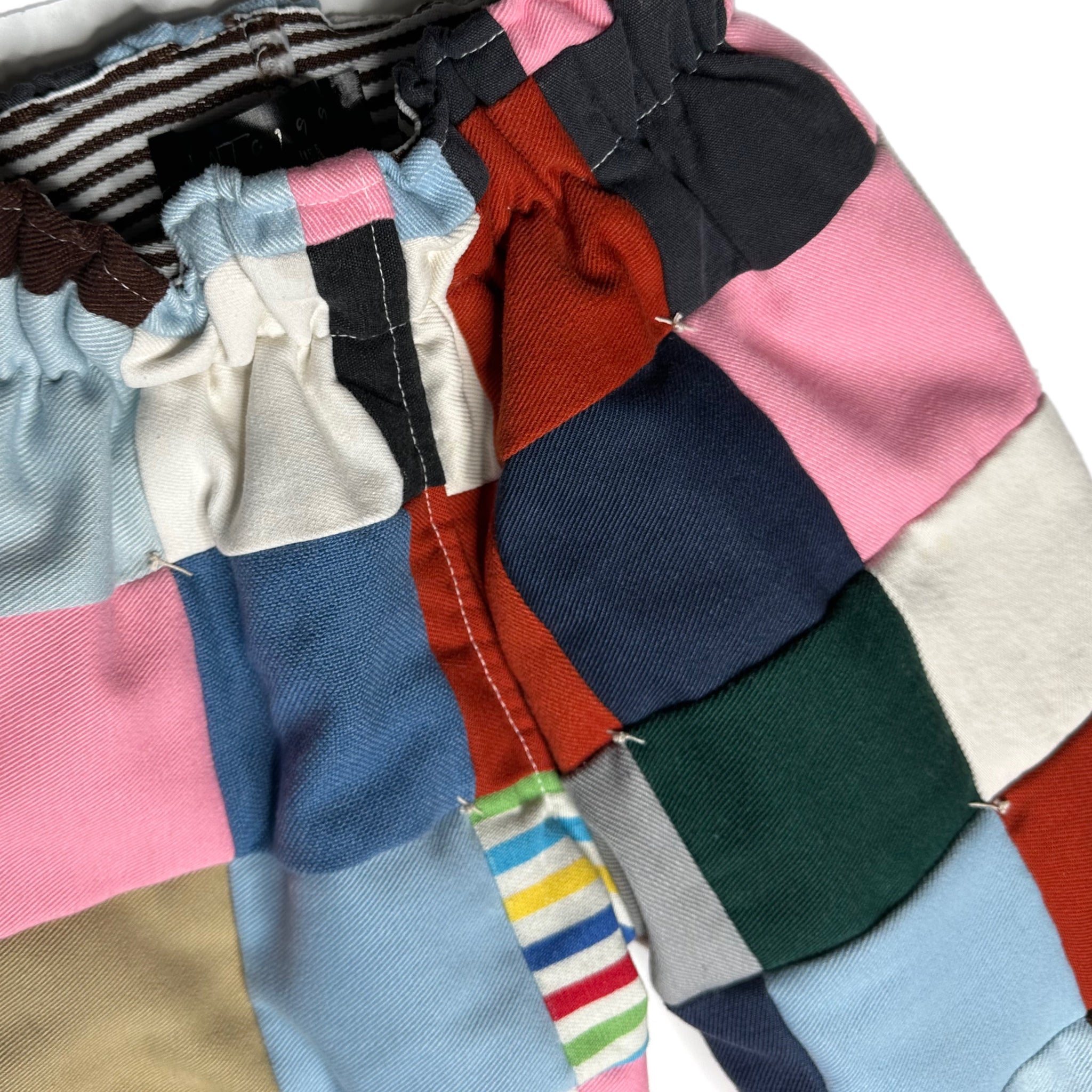 Size 6 Patchwork Pants 90s VTG Squares denim Corduroy Canvas