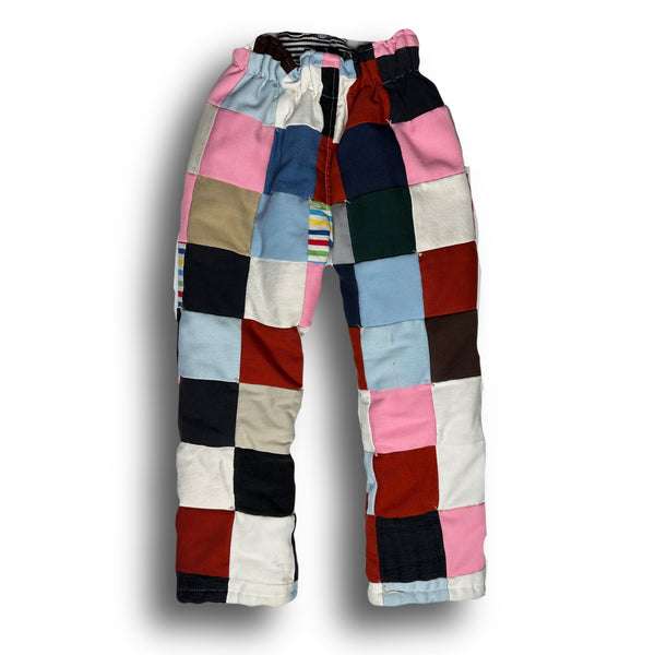 Size 6 Patchwork Pants 90s VTG Squares denim Corduroy Canvas